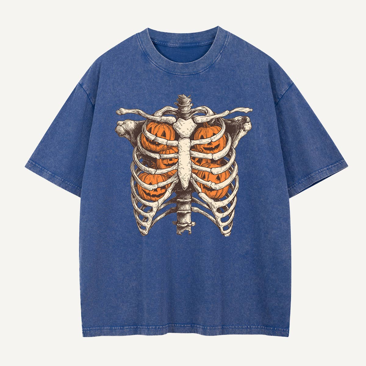  Pumpkin Cage Chest Washed T-Shirt