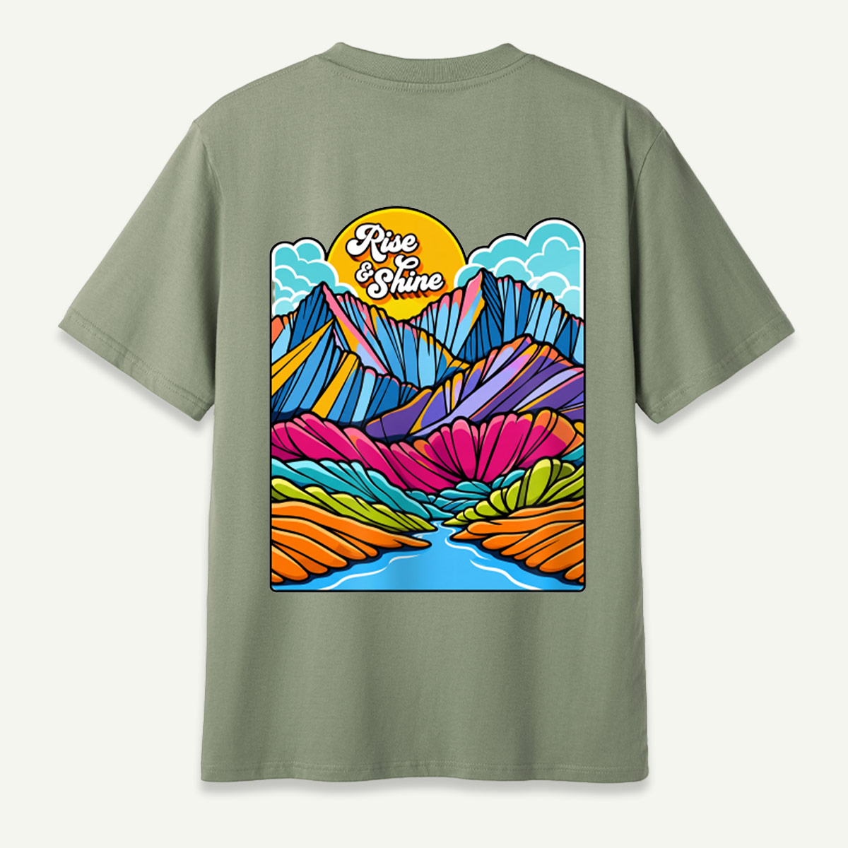 Rise And Shine Colorful Mountain Sunrise Landscape T-Shirt