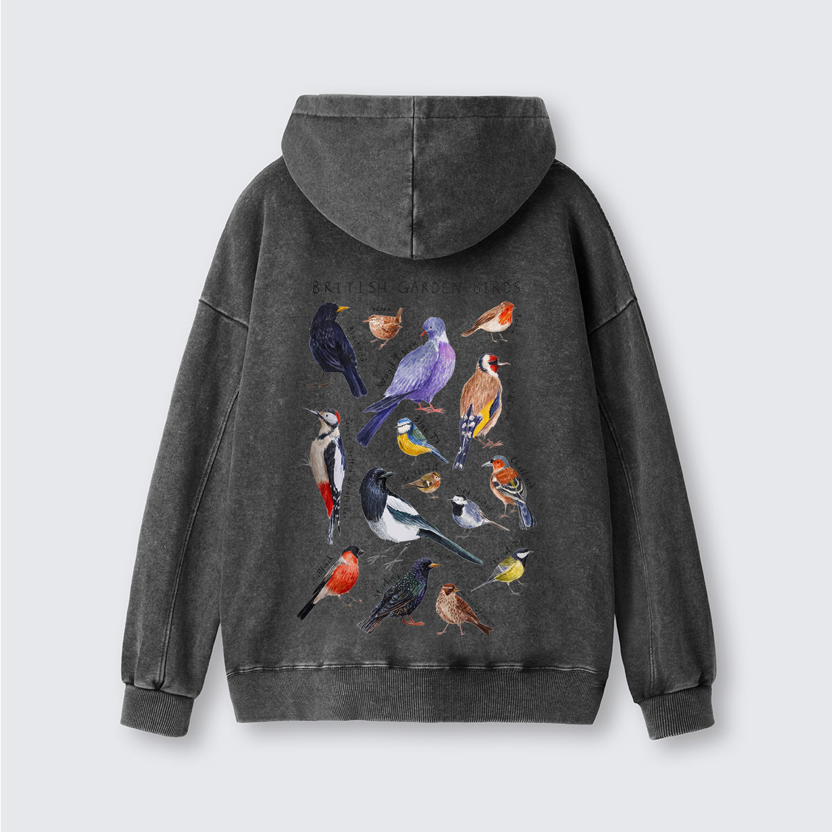 Botanical Garden Birds Wildlife Birdwatching Washed Hoodie