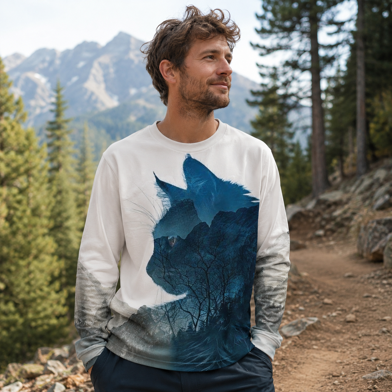 Forest Spirit Cat Premium Eco Long Sleeves