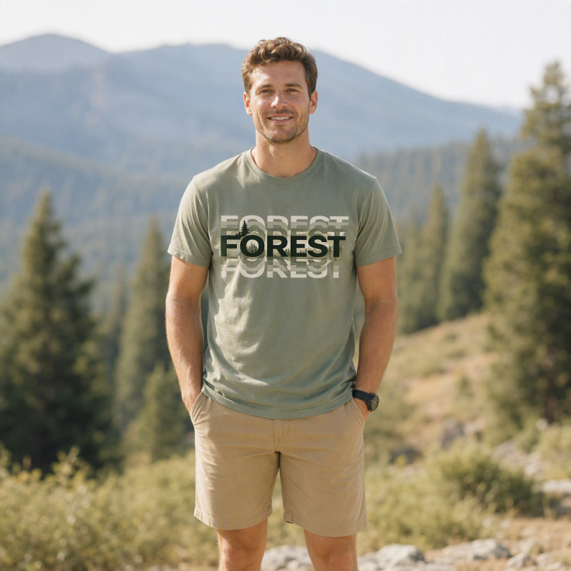 Forest Reflection Typographic T-Shirt