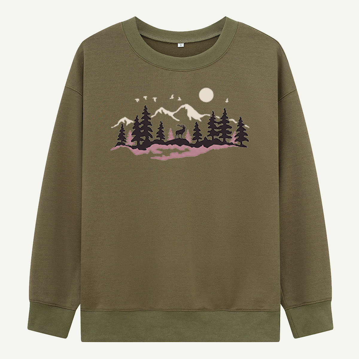 Tall Pines With Tiny Birds Sweatshirts