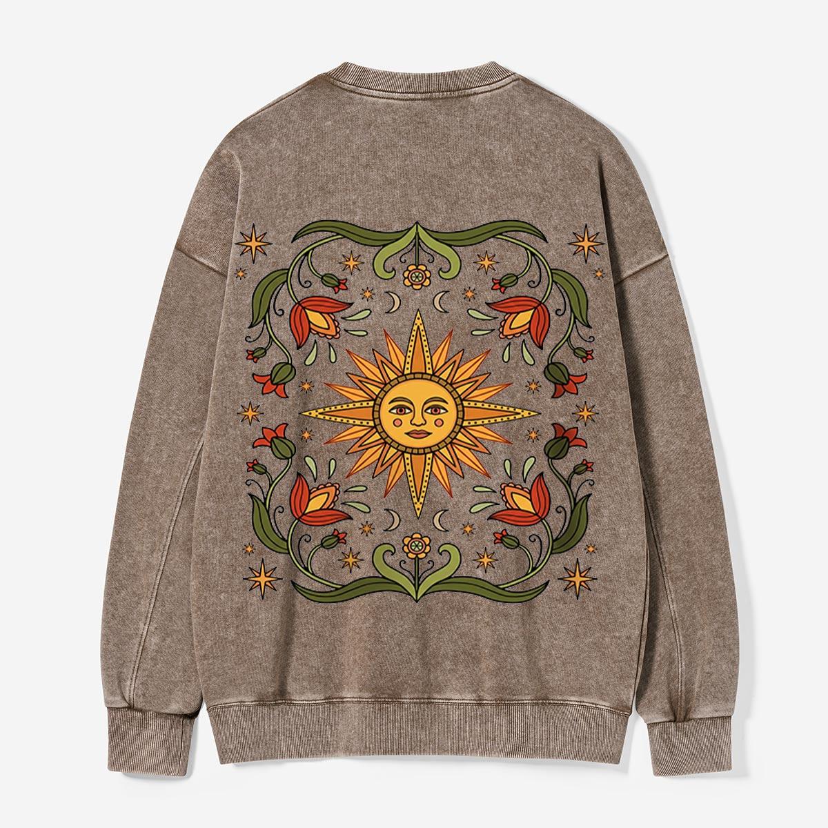 Sun Blooms Under the Stars Washed Sweatshirts