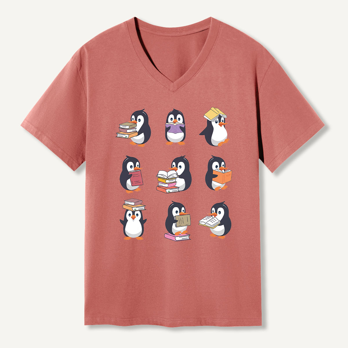 Penguin Personalities Mood Chart V-neck T-Shirt