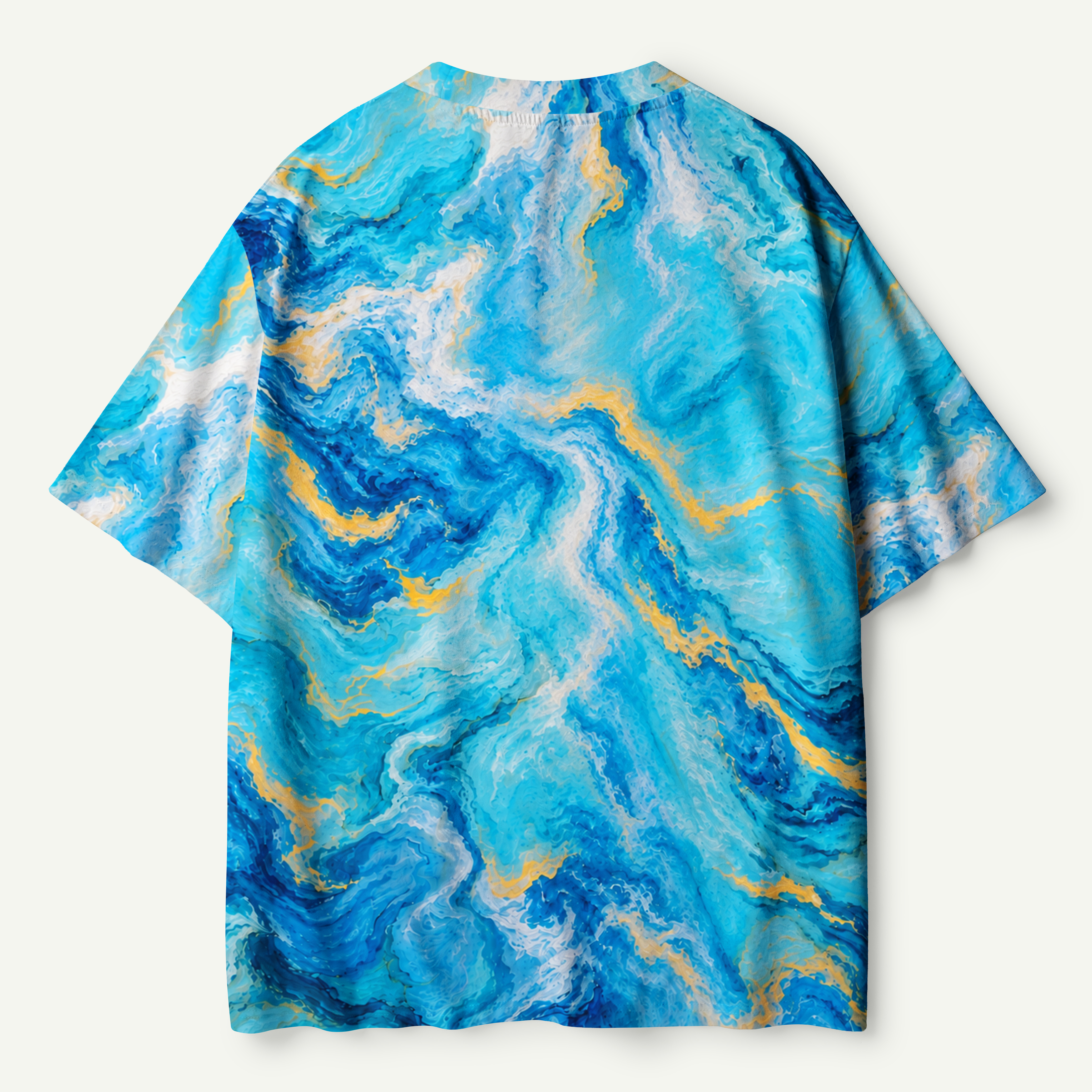 Sunflower In Blue Marble Flow Premium Pure Cotton Tee
