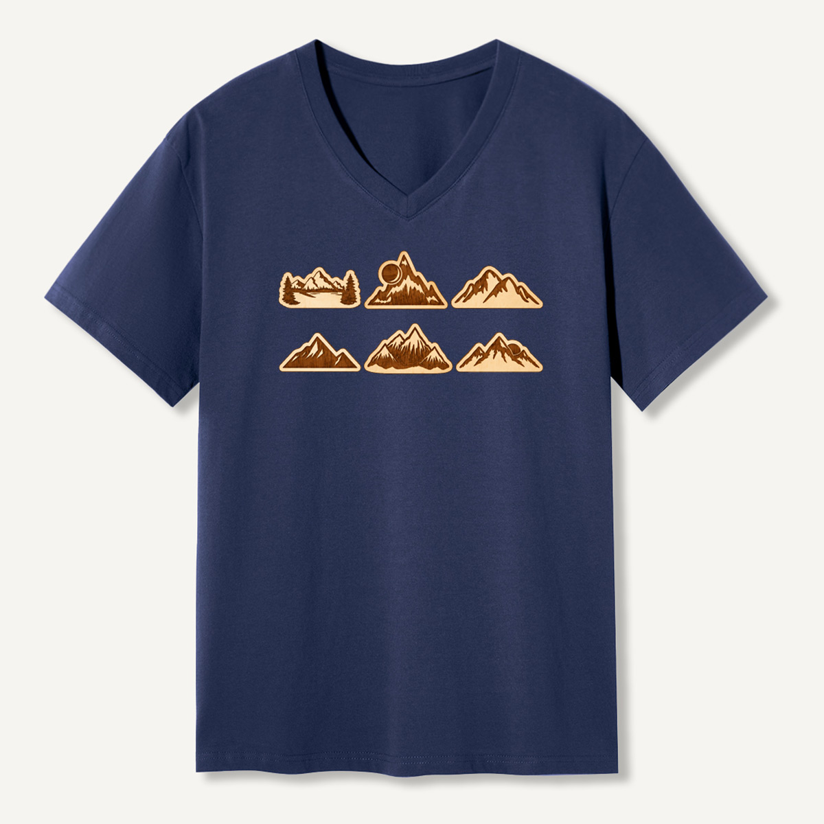 Vintage Mountain Badge Collection V-neck T-Shirt