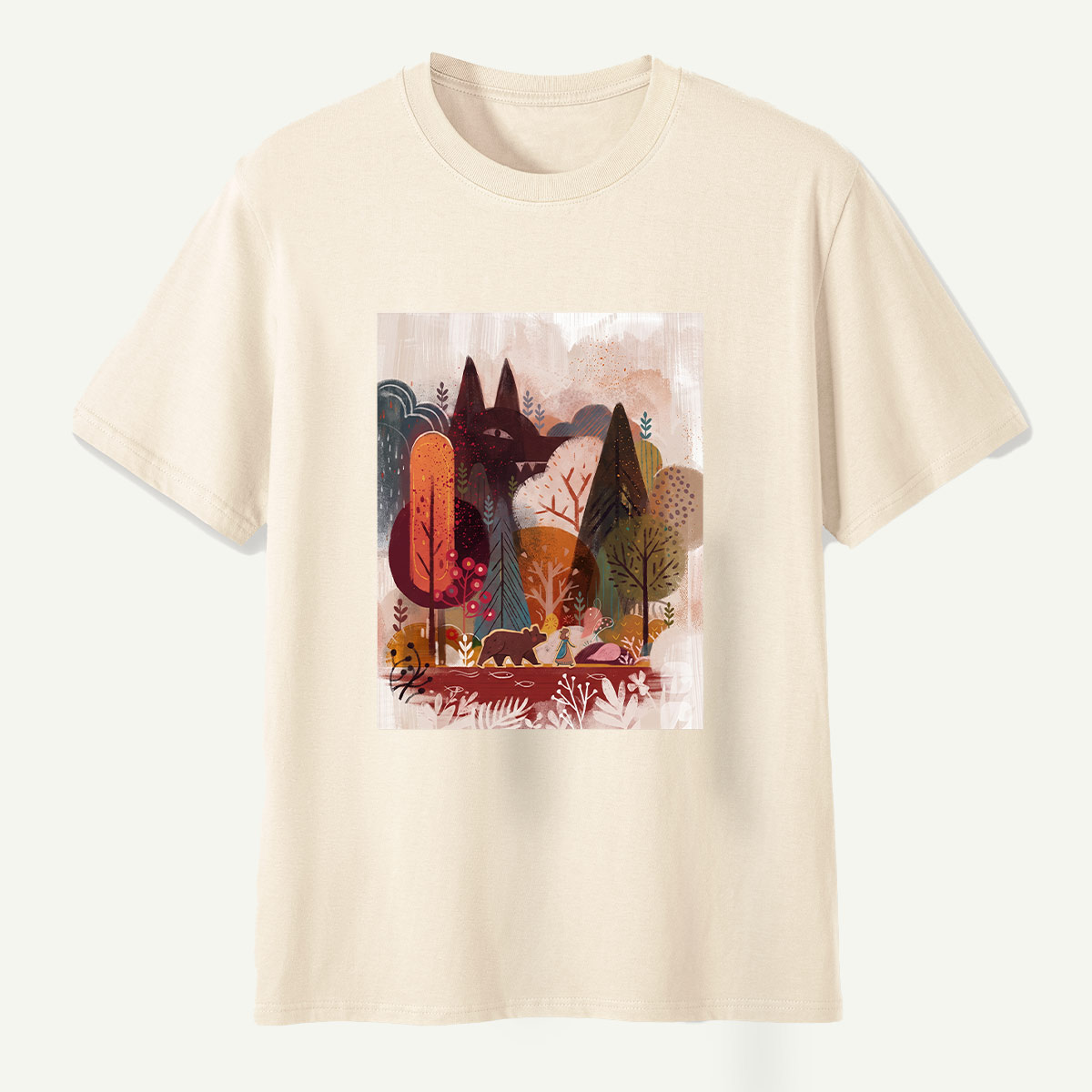 Autumn Fox Forest Storybook Scene T-Shirt
