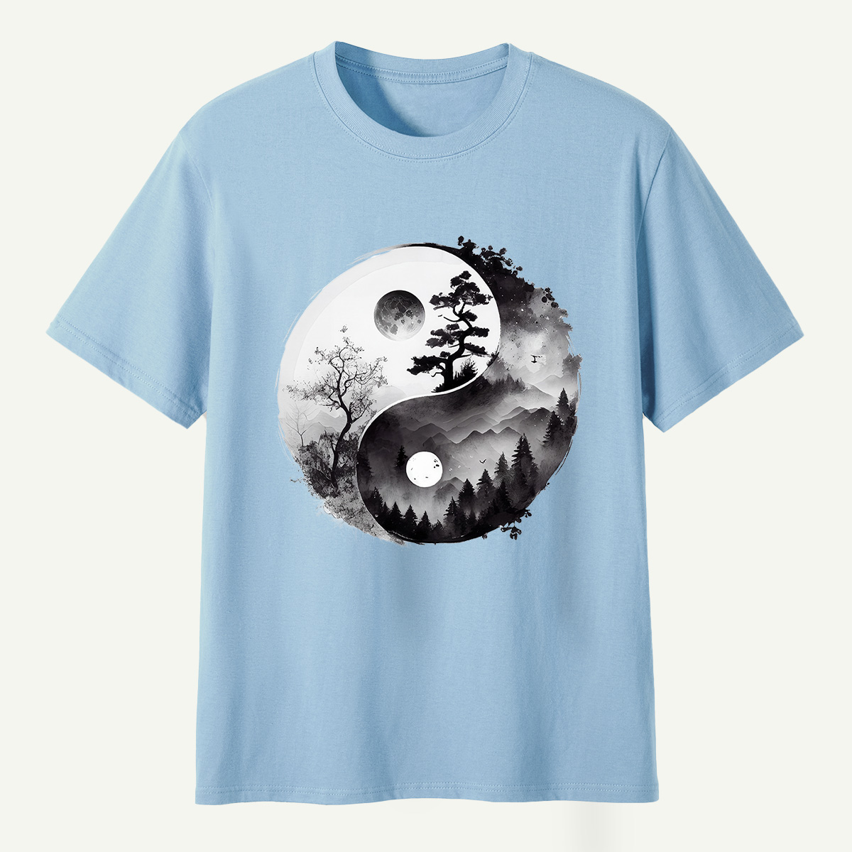 Yin Yang Mountain Forest Balance T-Shirt