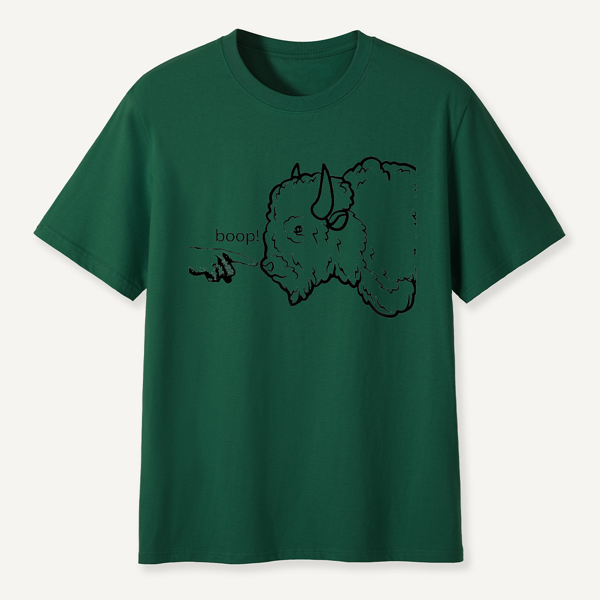 Boop the Bison Funny Line Art T-Shirt