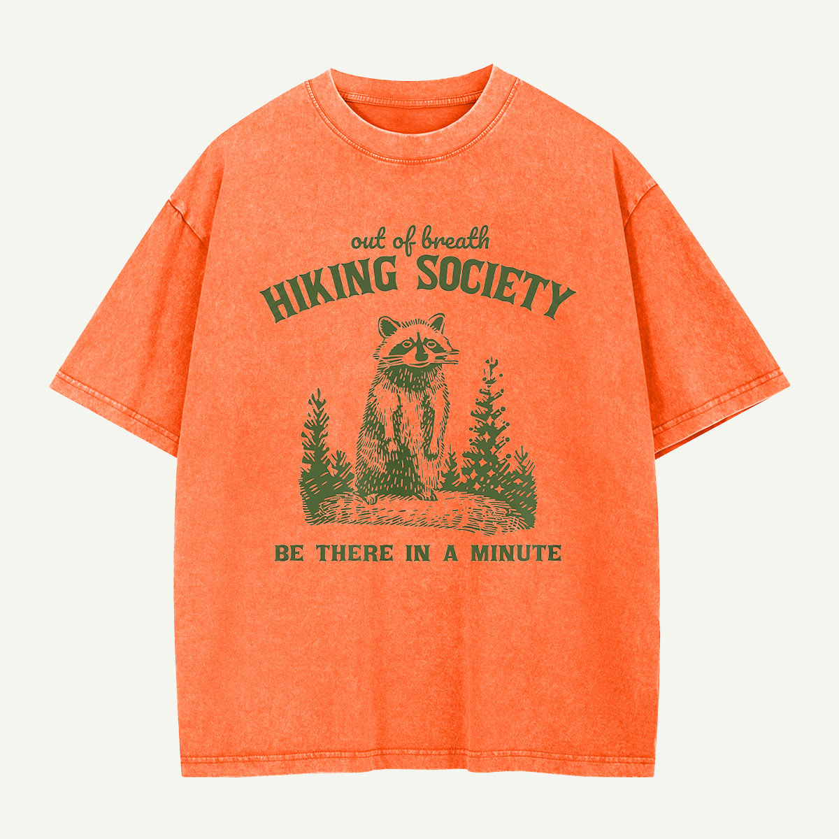 Out Of Breath Hiking Society Raccoon Washed T-Shirt