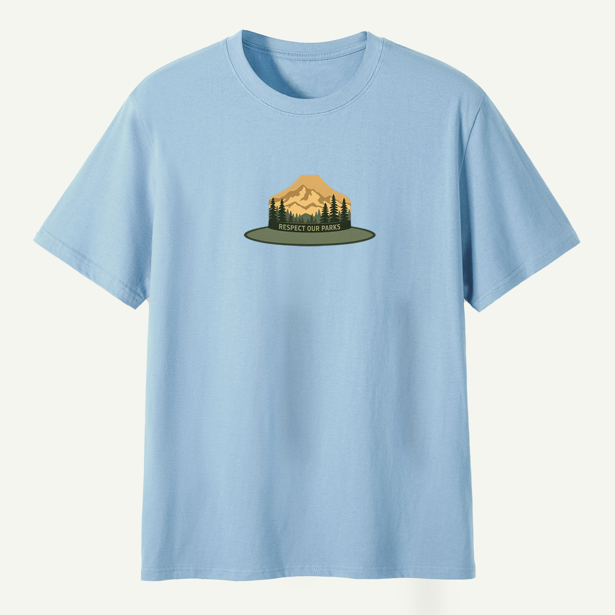 Respect Our Parks Mountain Forest Ranger Hat Badge T-Shirt