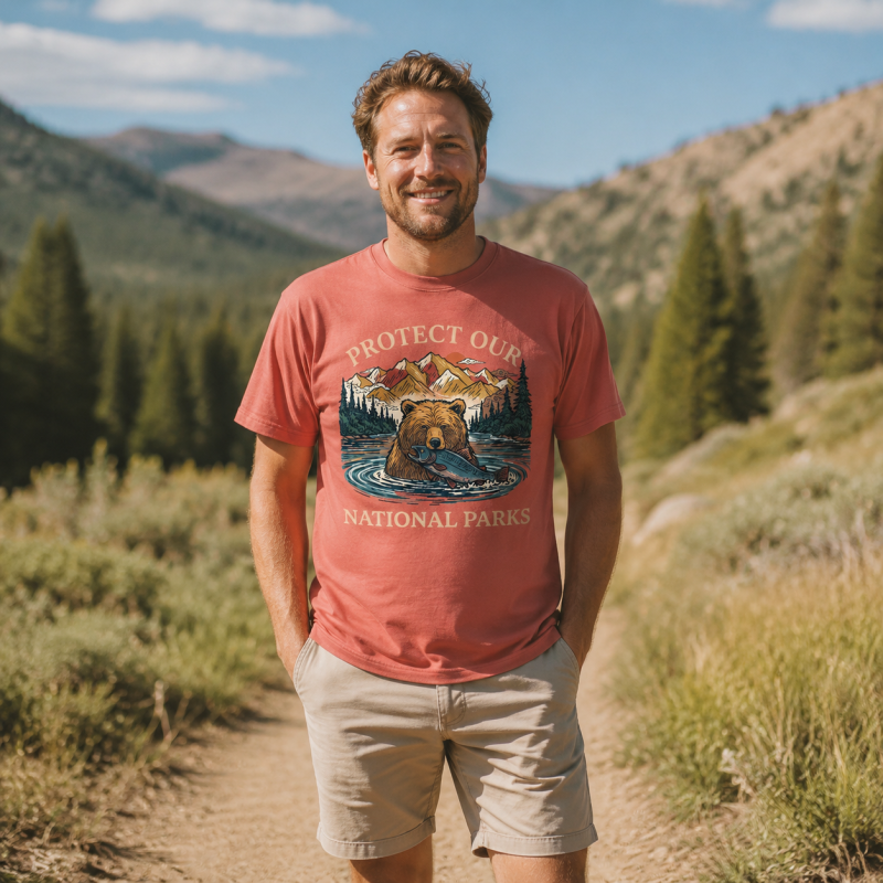 Protect Our National Parks Bear & Salmon T-Shirt