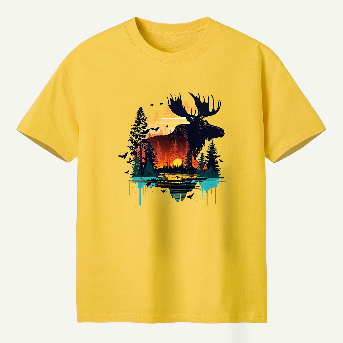 Moose Sunset Forestscape T-Shirt