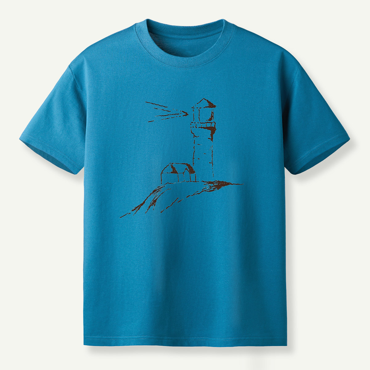 Coastal Lighthouse Minimalist Sketch T-Shirt