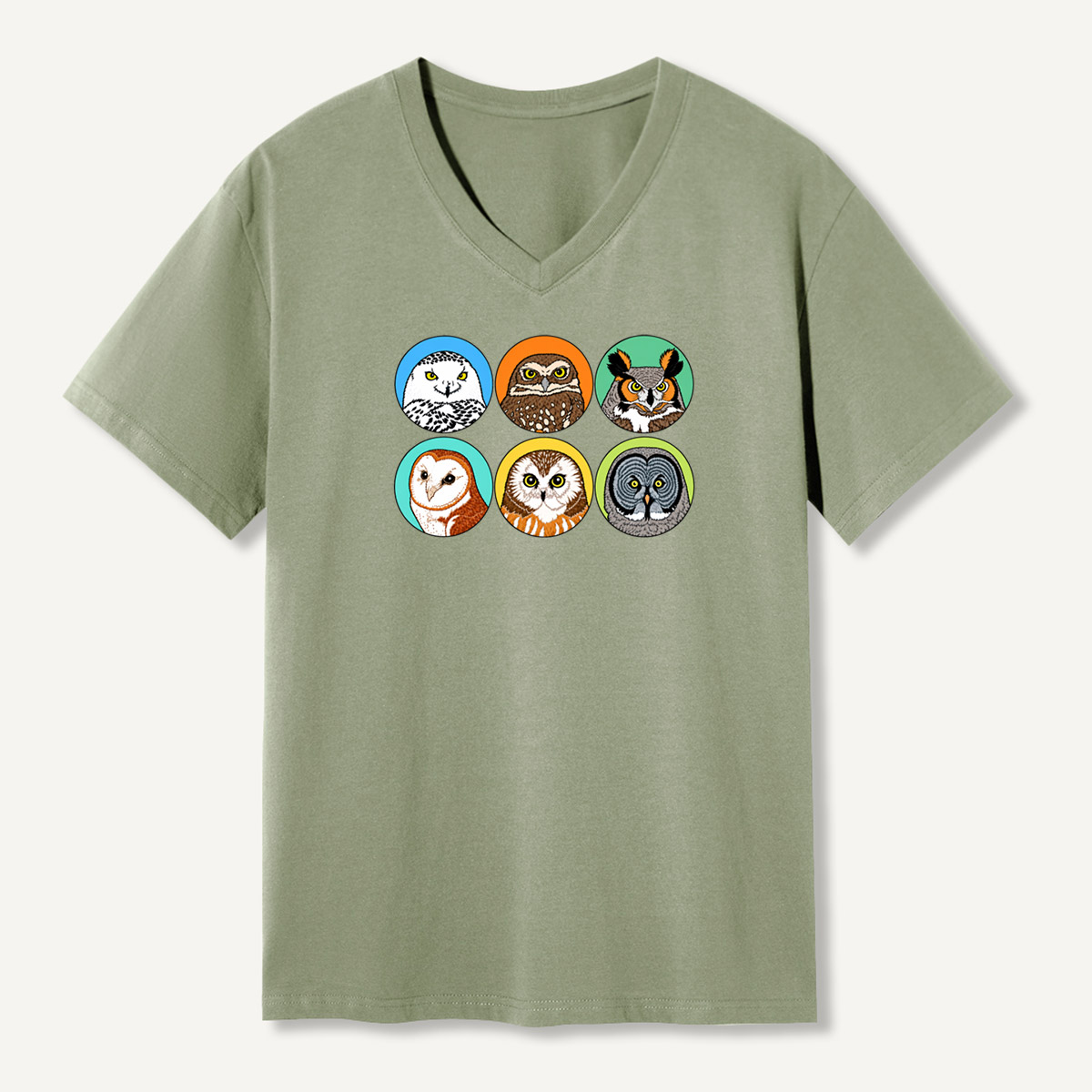 Owl Circle Portrait Collection V-neck T-Shirt