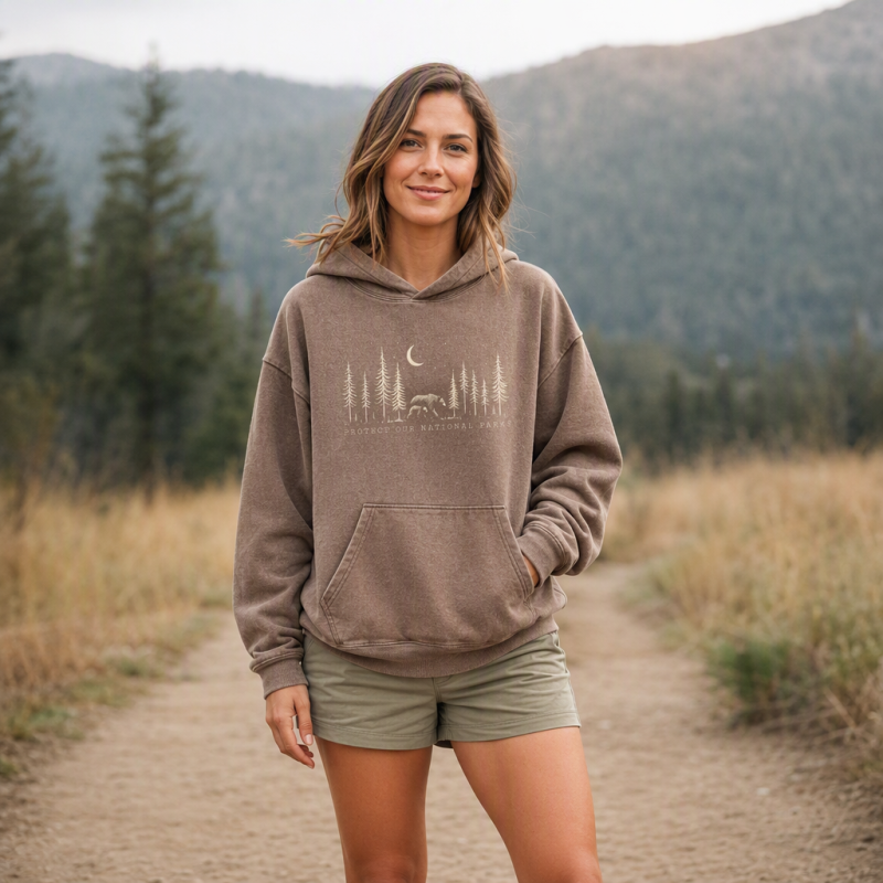 Protect The National Parks Environmental Activism Washed Hoodie