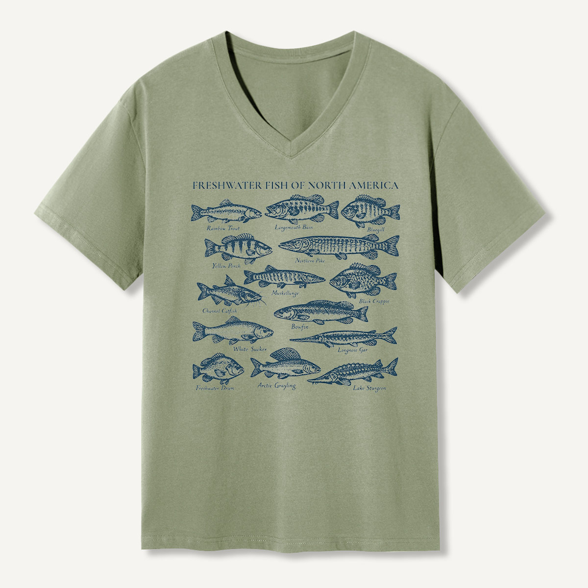Freshwater Fish Of North America Field Guide V-neck T-Shirt