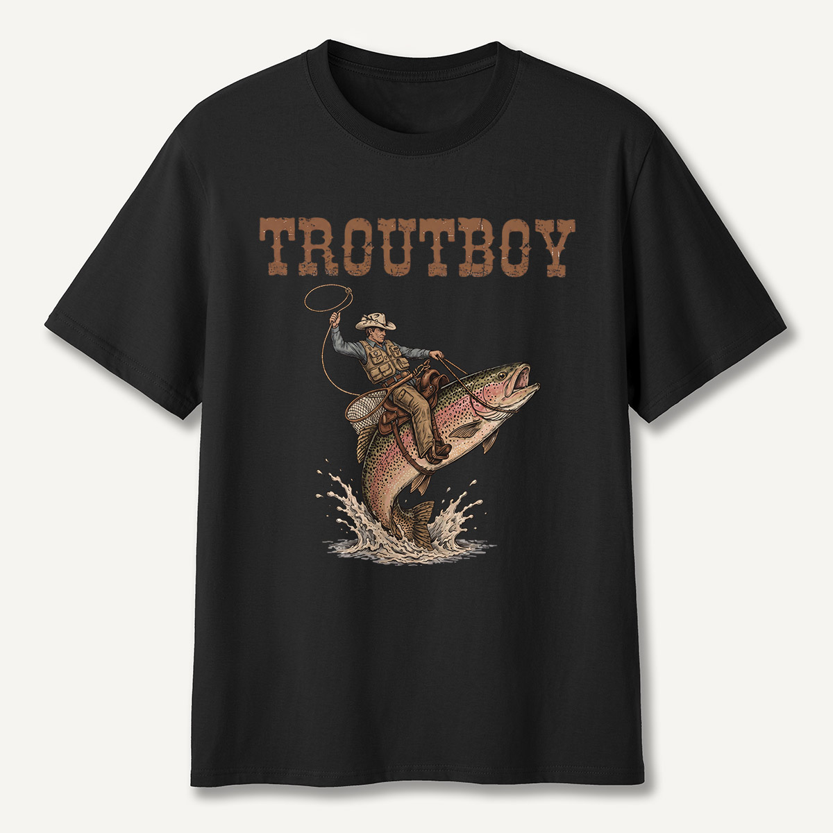 Cowboy Riding Trout T-Shirt