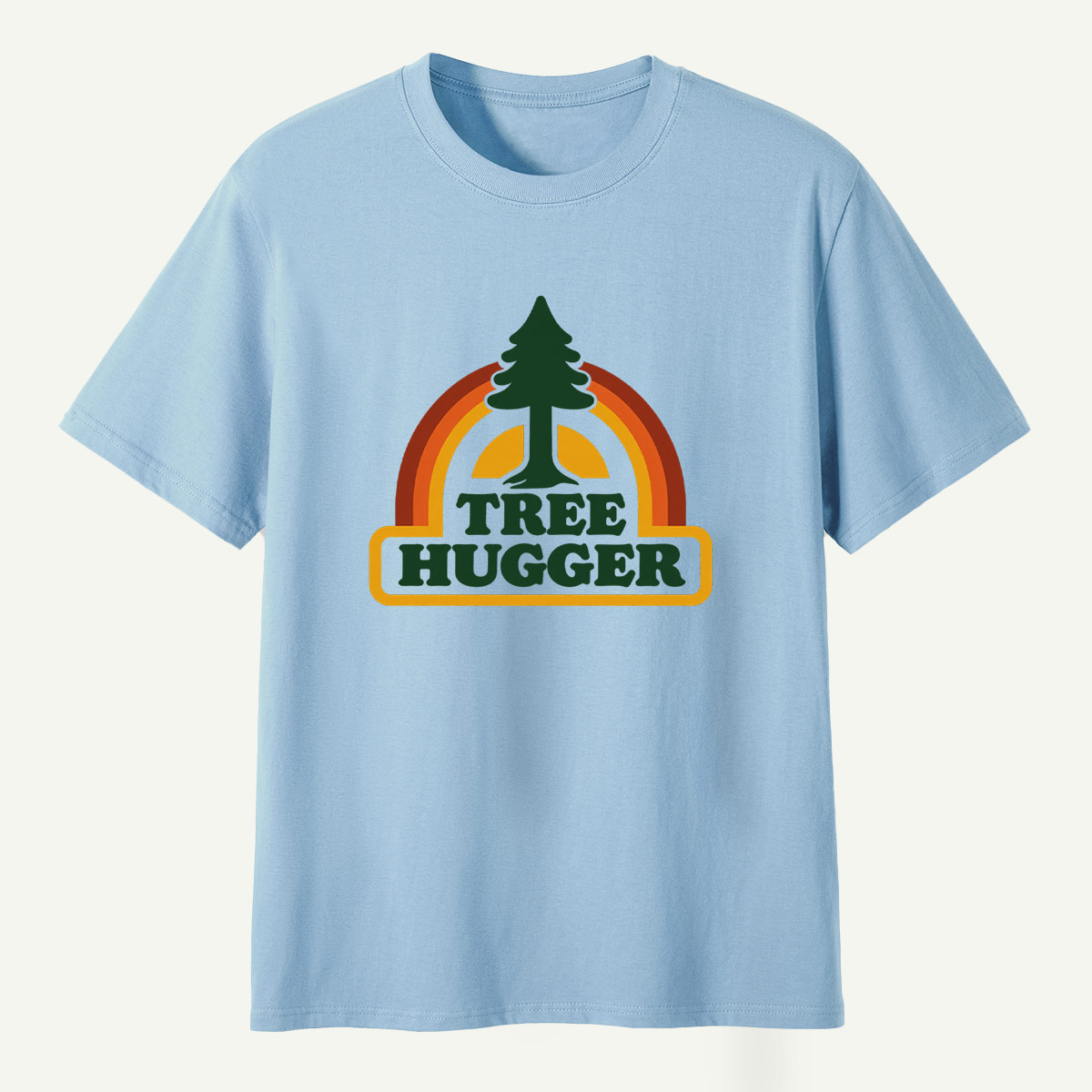 Tree Hugger Retro Rainbow Pine Badge T-Shirt
