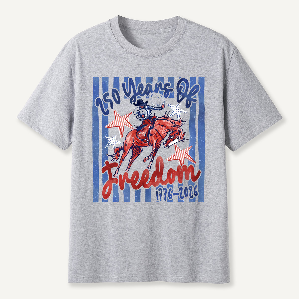 Retro Patriotic Cowboy Horse Riding Freedom T-Shirt