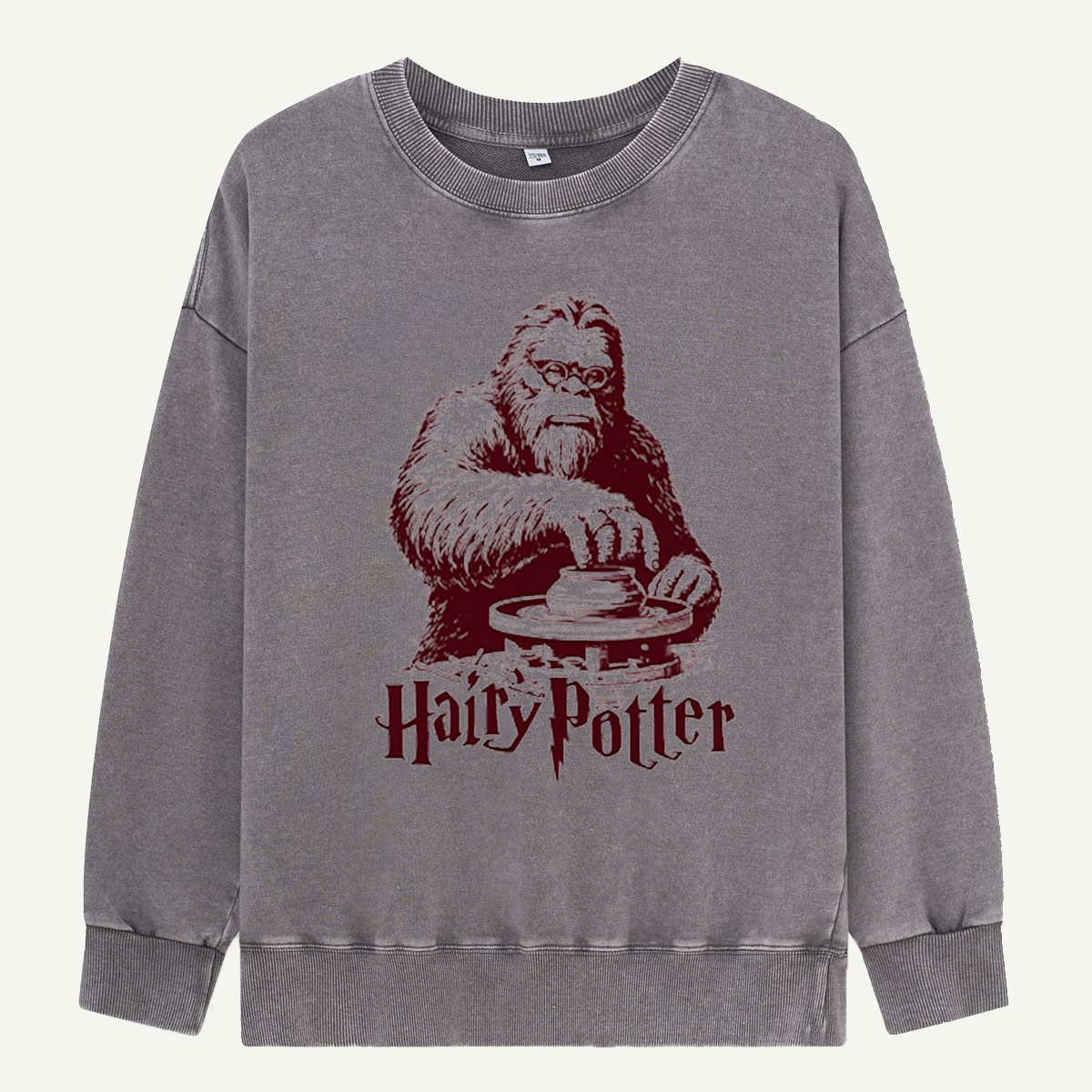 Hairy Potter Bigfoot Wizard Washed Sweatshirts