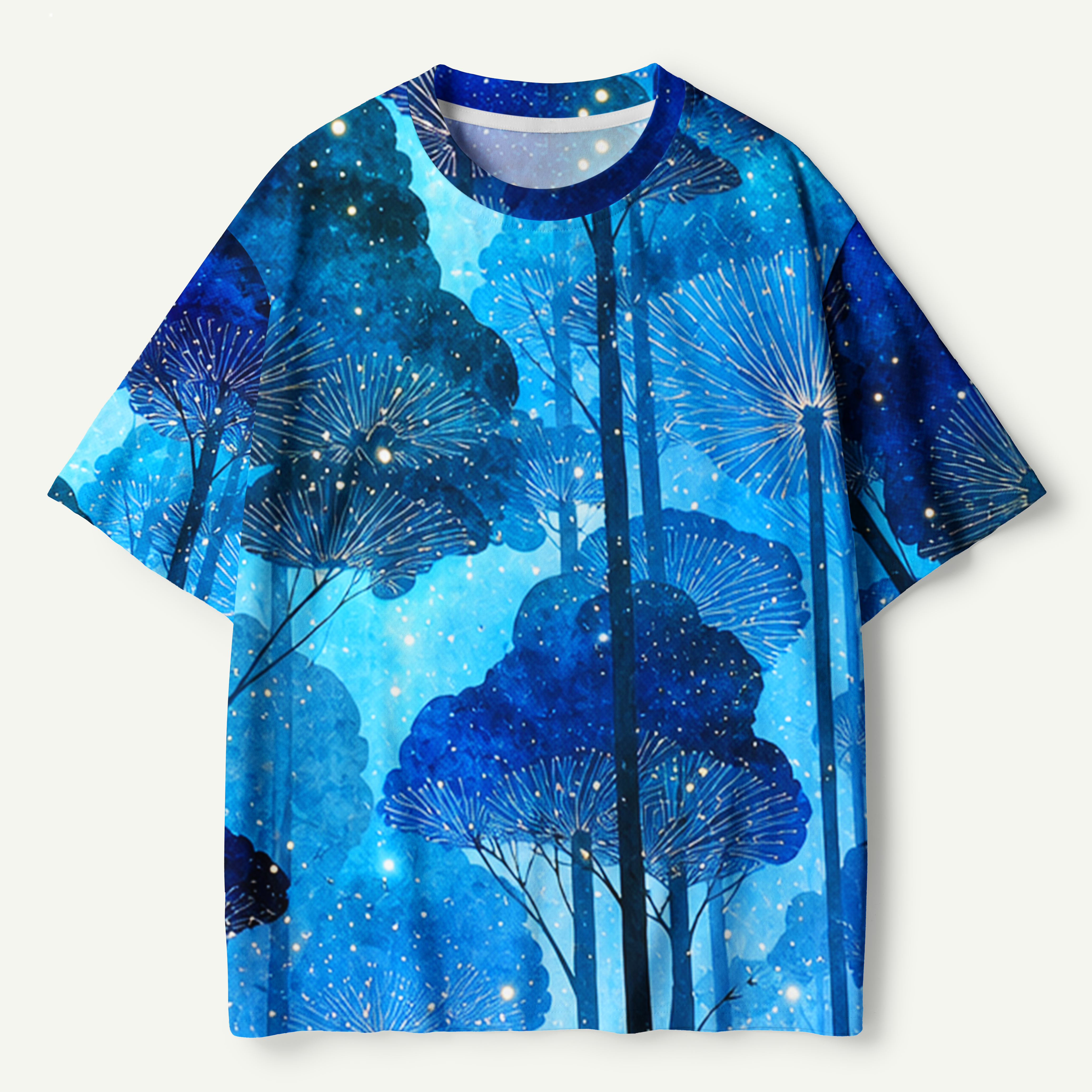Enchanted Blue Mushroom Forest Premium Pure Cotton Tee