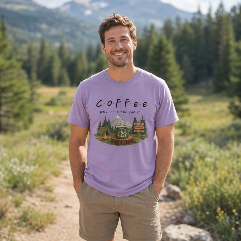 Coffee Will Be There for You Camping Nature  T-Shirt