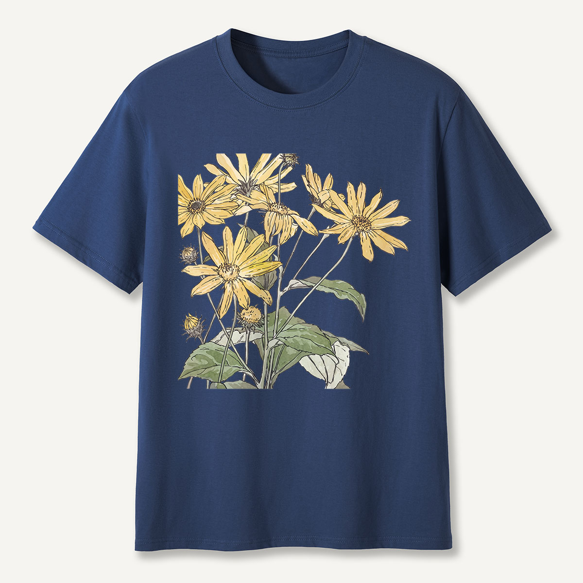 Yellow Wildflowers Botanical Illustration T-Shirt
