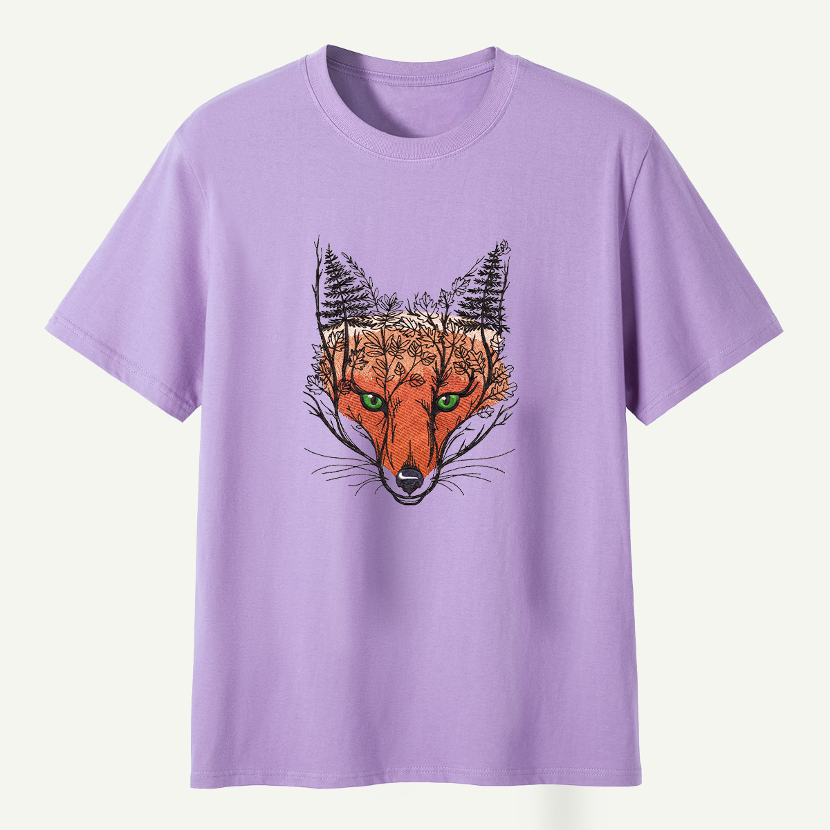 Fox Spirit Forest Portrait T-Shirt