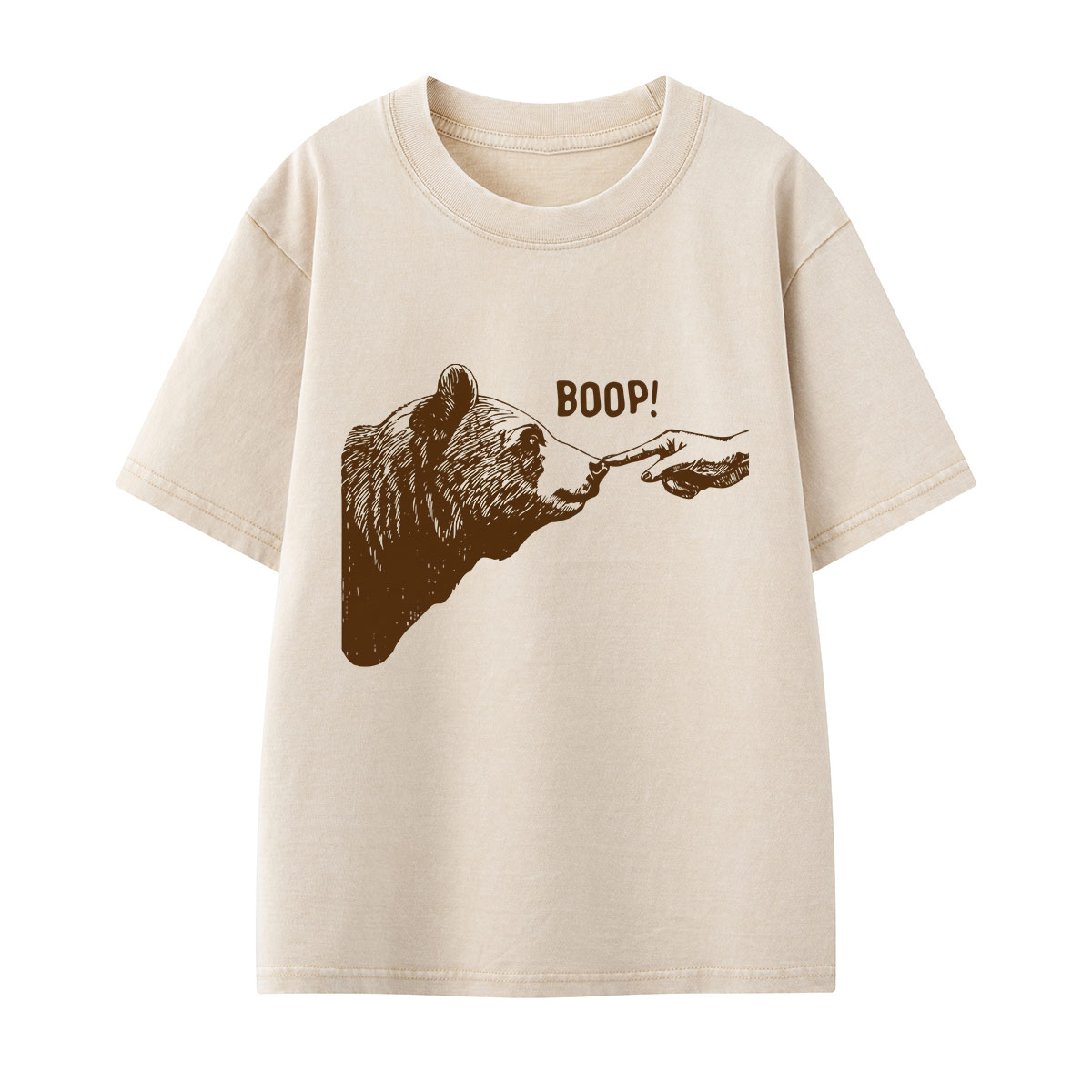Boop Bear Nose2 Kids Washed T-Shirt