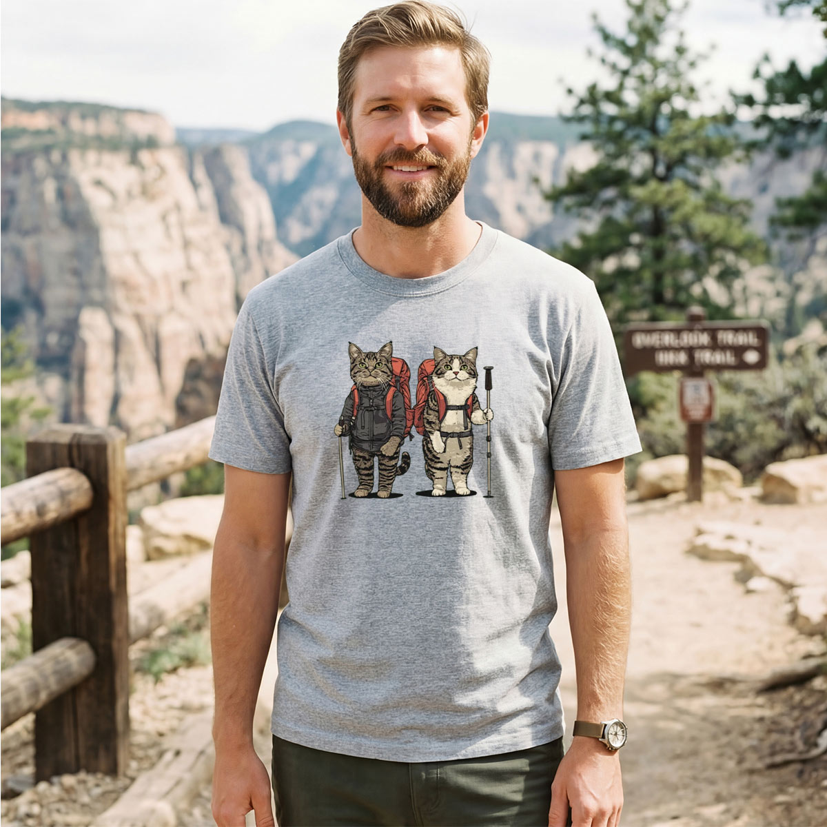 Cat Buddies Backpacker T-Shirt