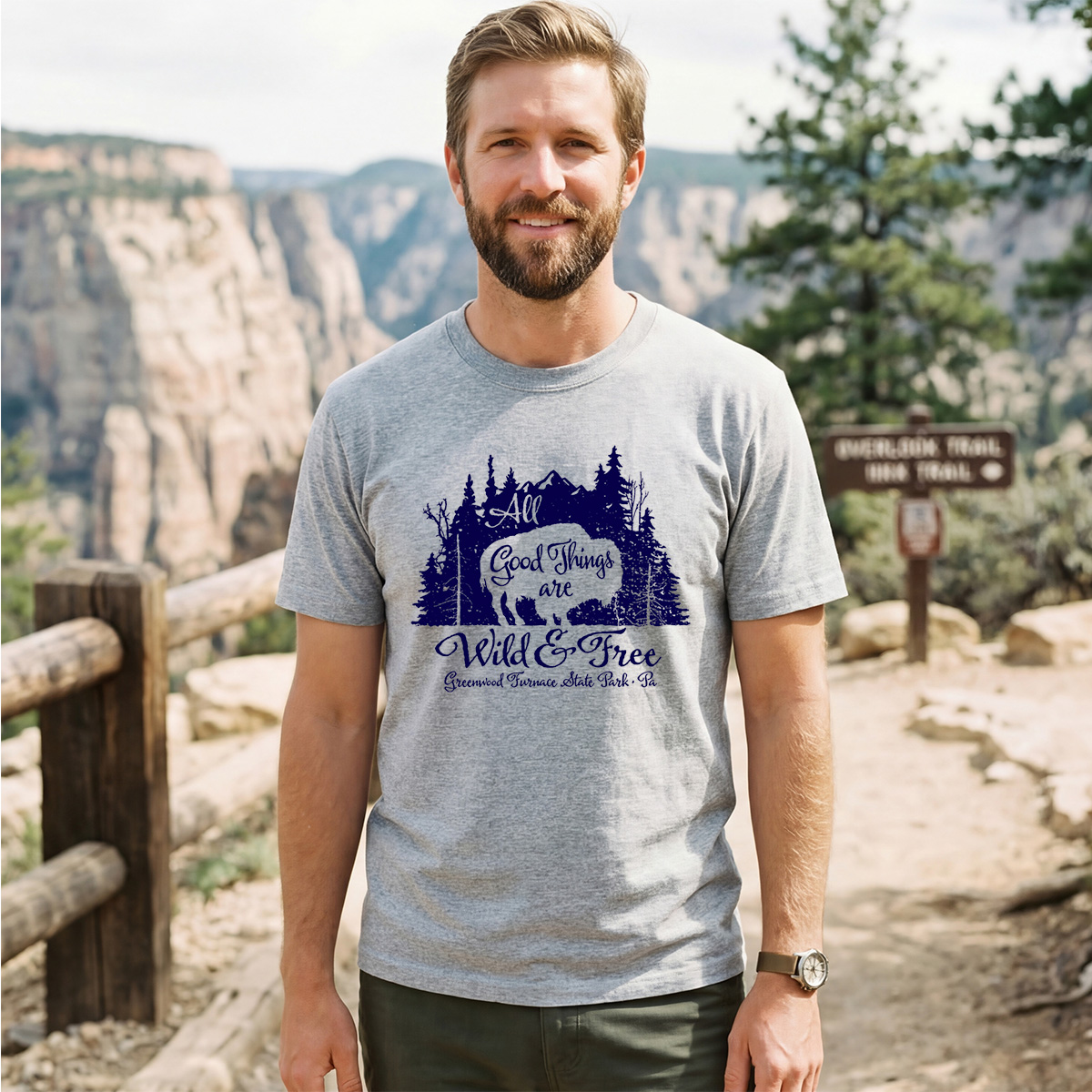 Wild & Free Bison Tee Cotton Classic T-Shirt