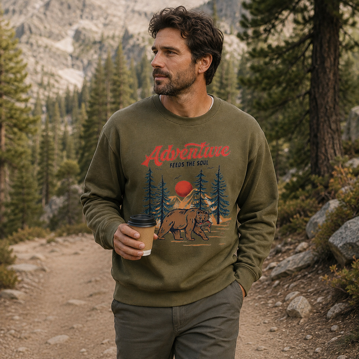 Adventure Feeds the Soul Bear Forest Sweatshirts
