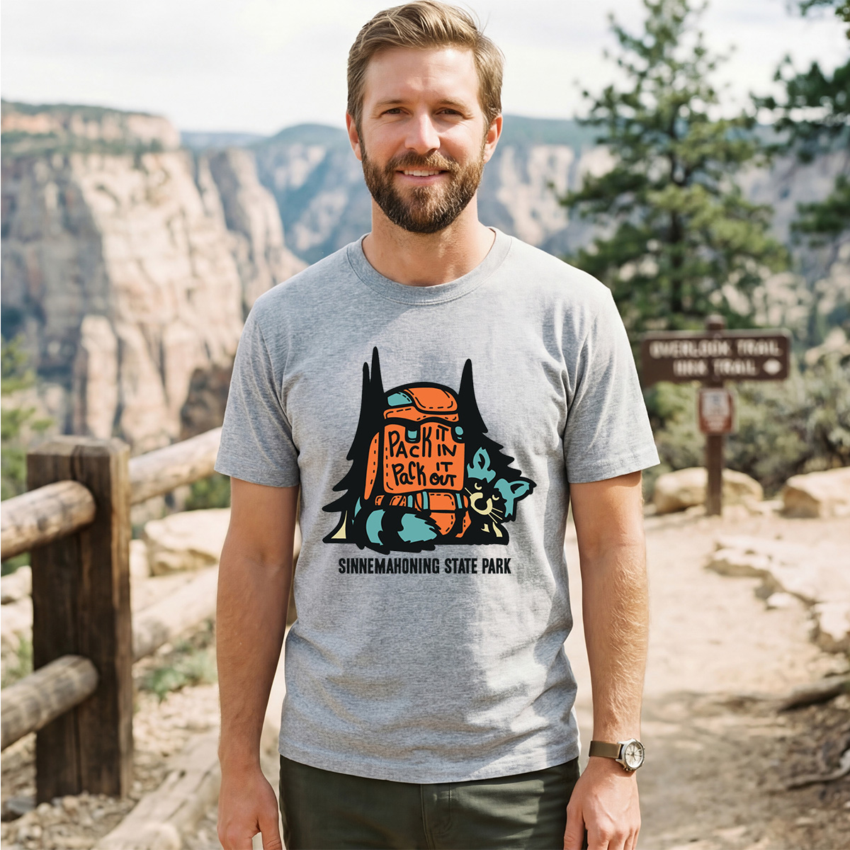 Raccoon in Pack Tee Cotton Classic T-Shirt