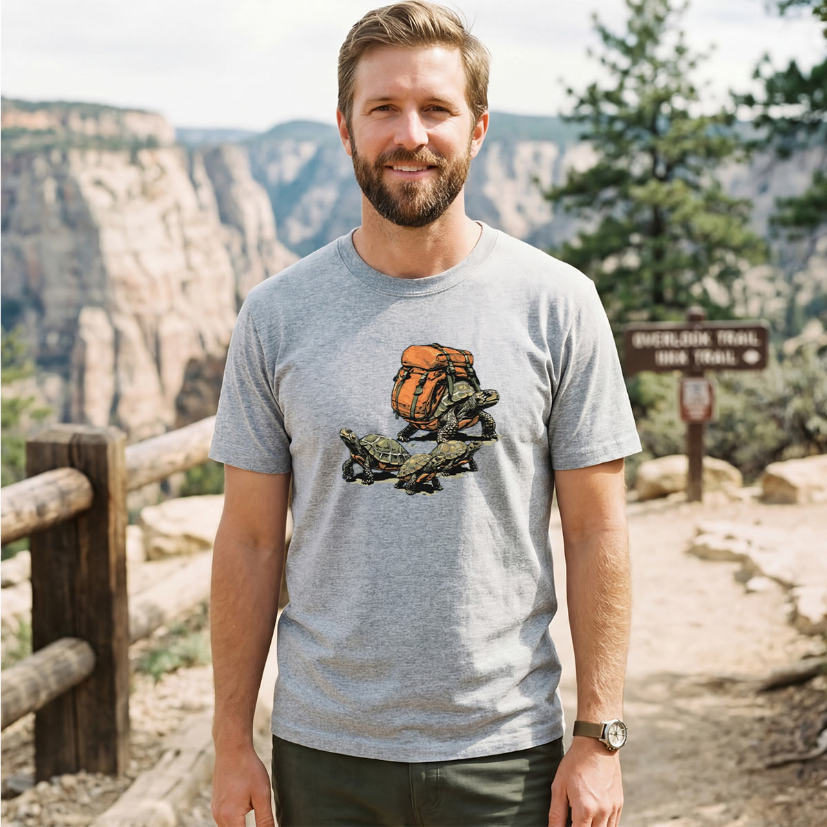 Turtle Family Backpacker -Shirt