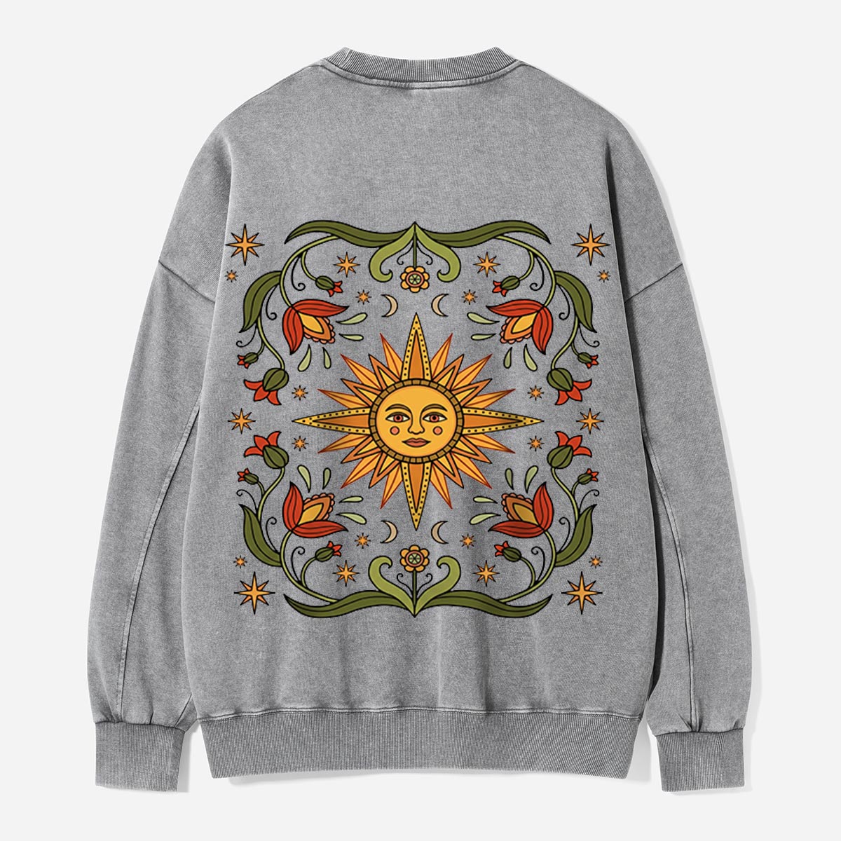Sun Blooms Under the Stars Washed Sweatshirts