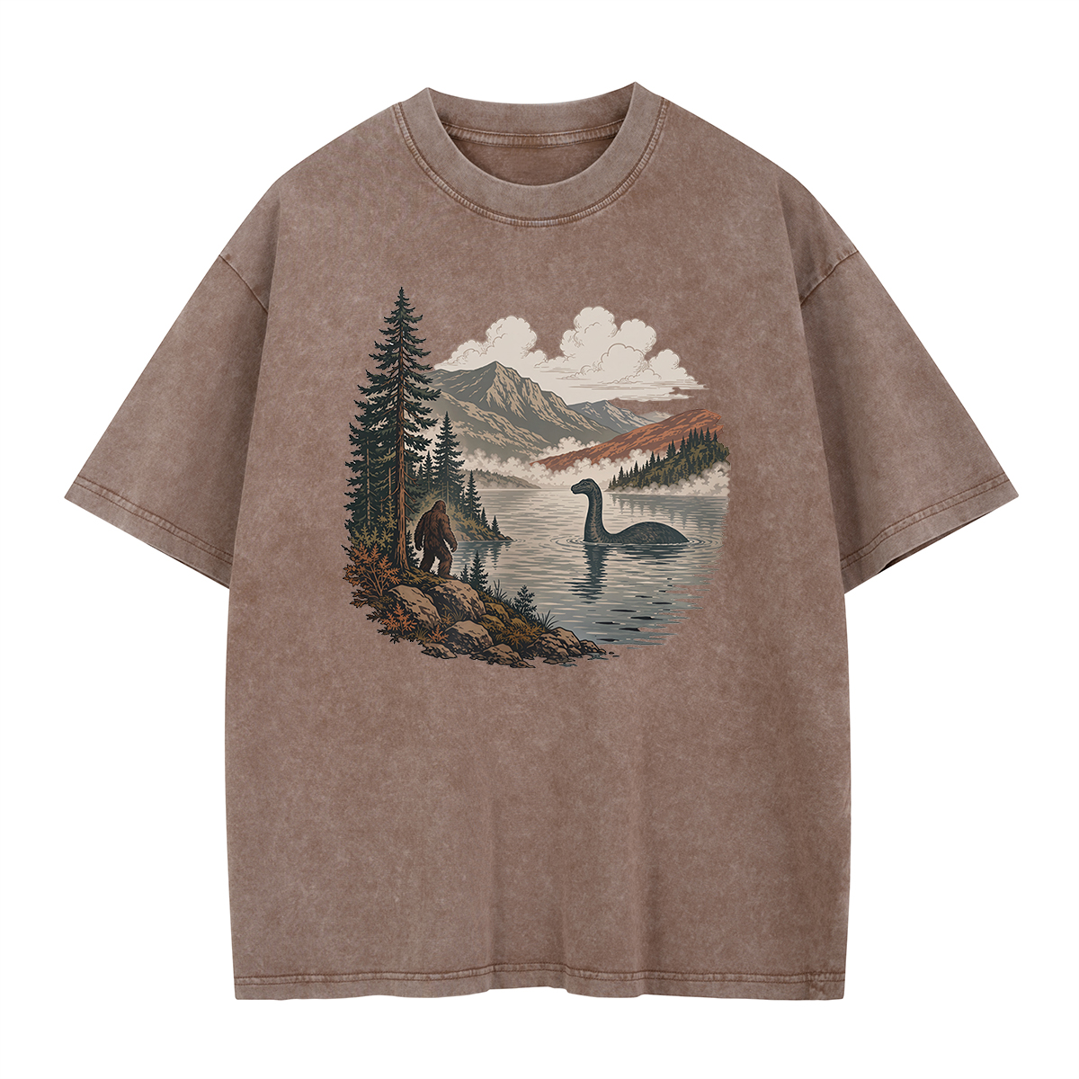 Bigfoot And Lake Monster Washed T-Shirt