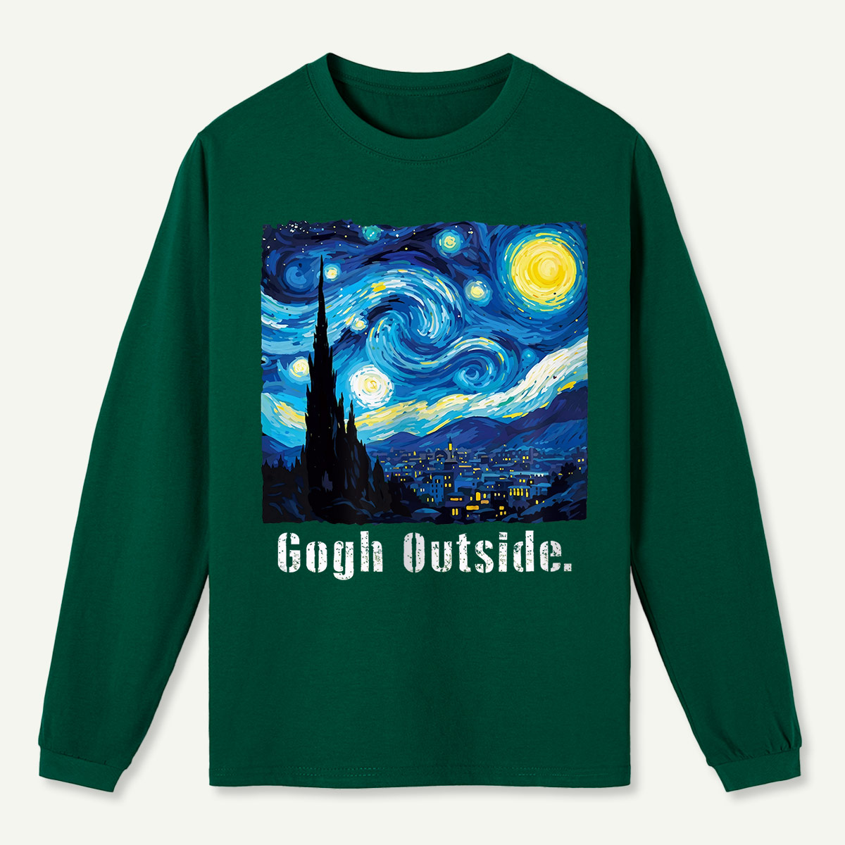 Swirl Night Sky Gogh Outside  Long Sleeve T-Shirt