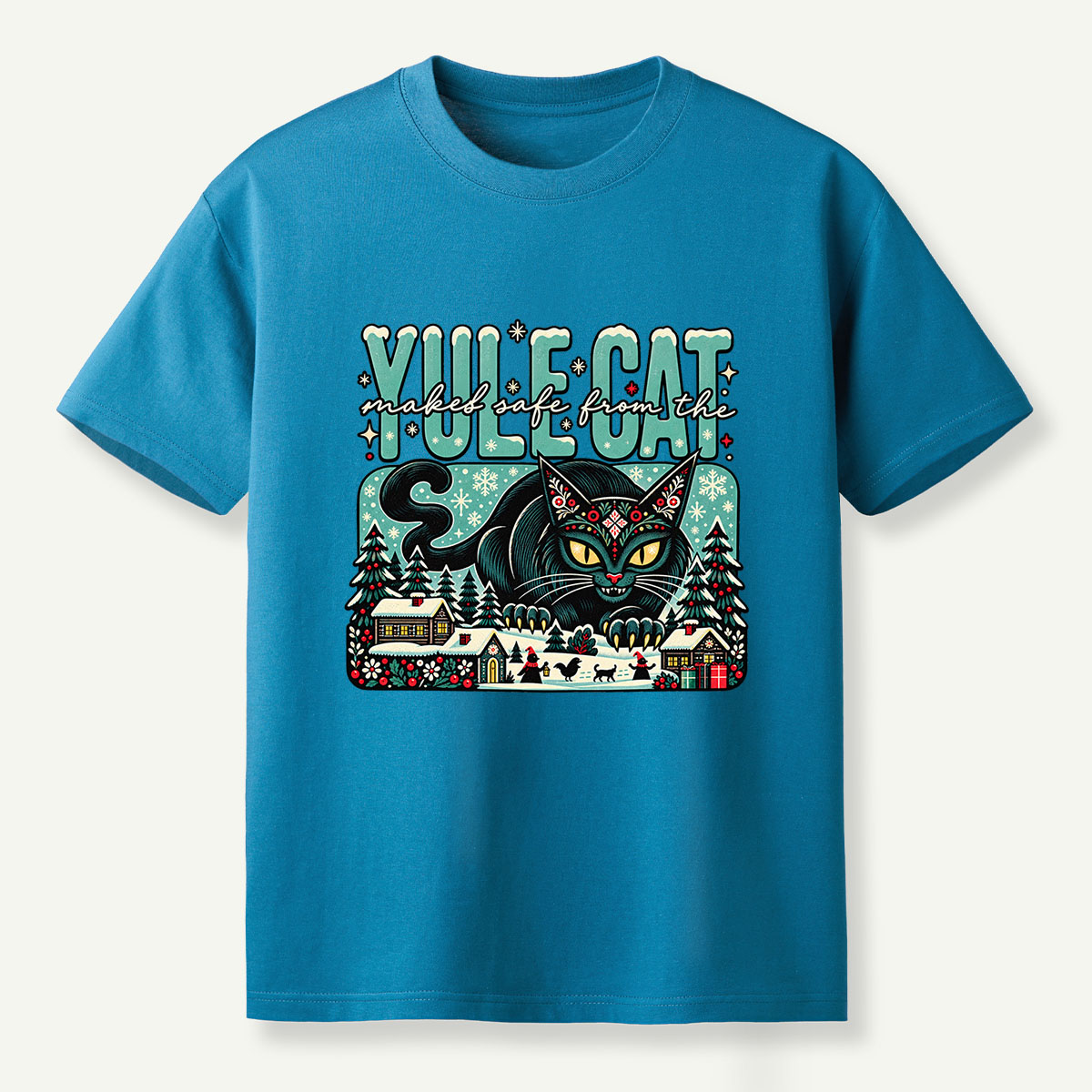 Yule Cat Naked Safe From The Christmas Cat T-Shirt
