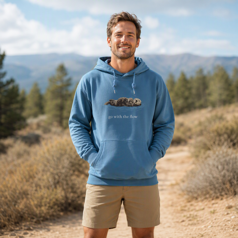 Go With The Flow Sea Otter Wildlife Nature Hoodie