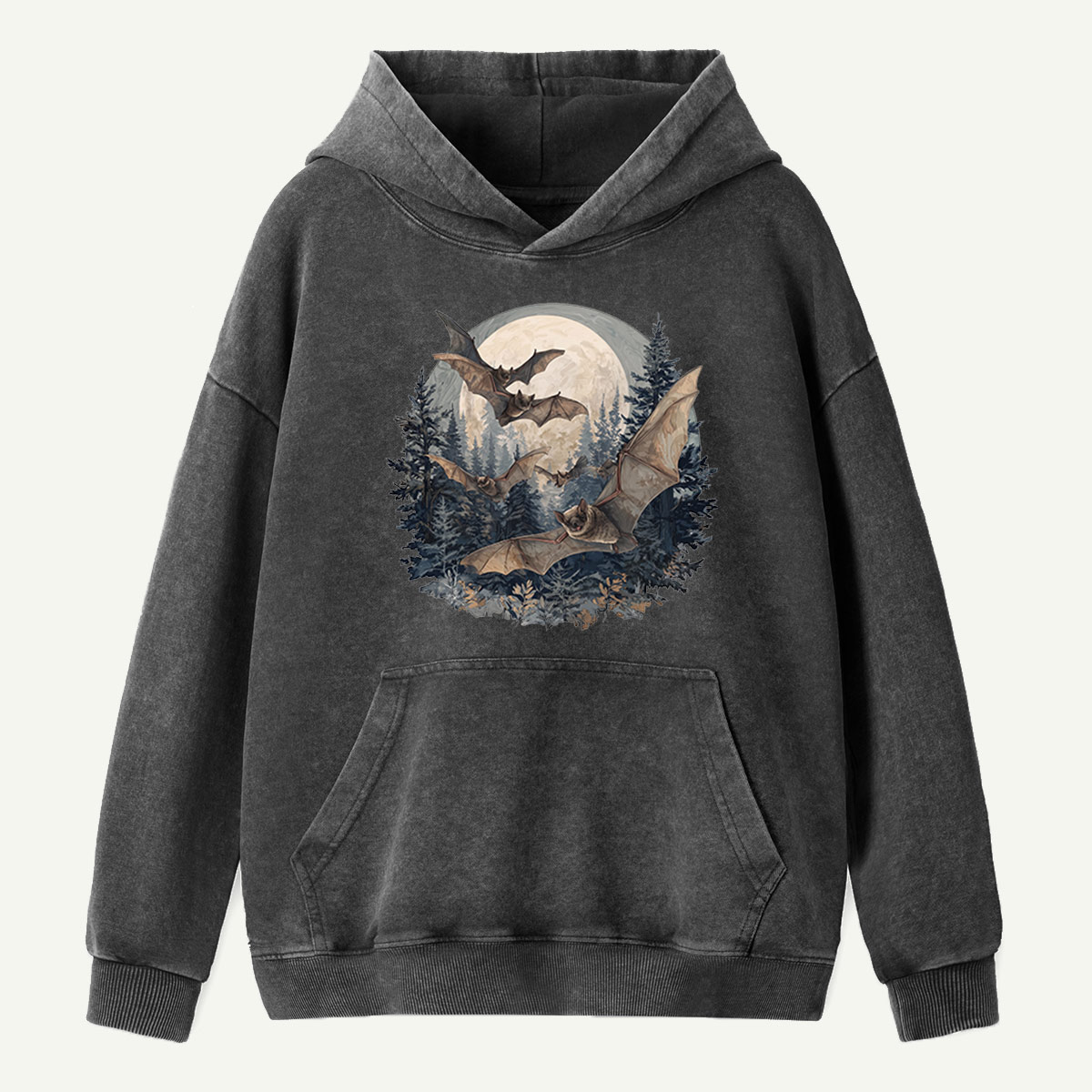 Moonrise Over the Bat Pines Washed Hoodie