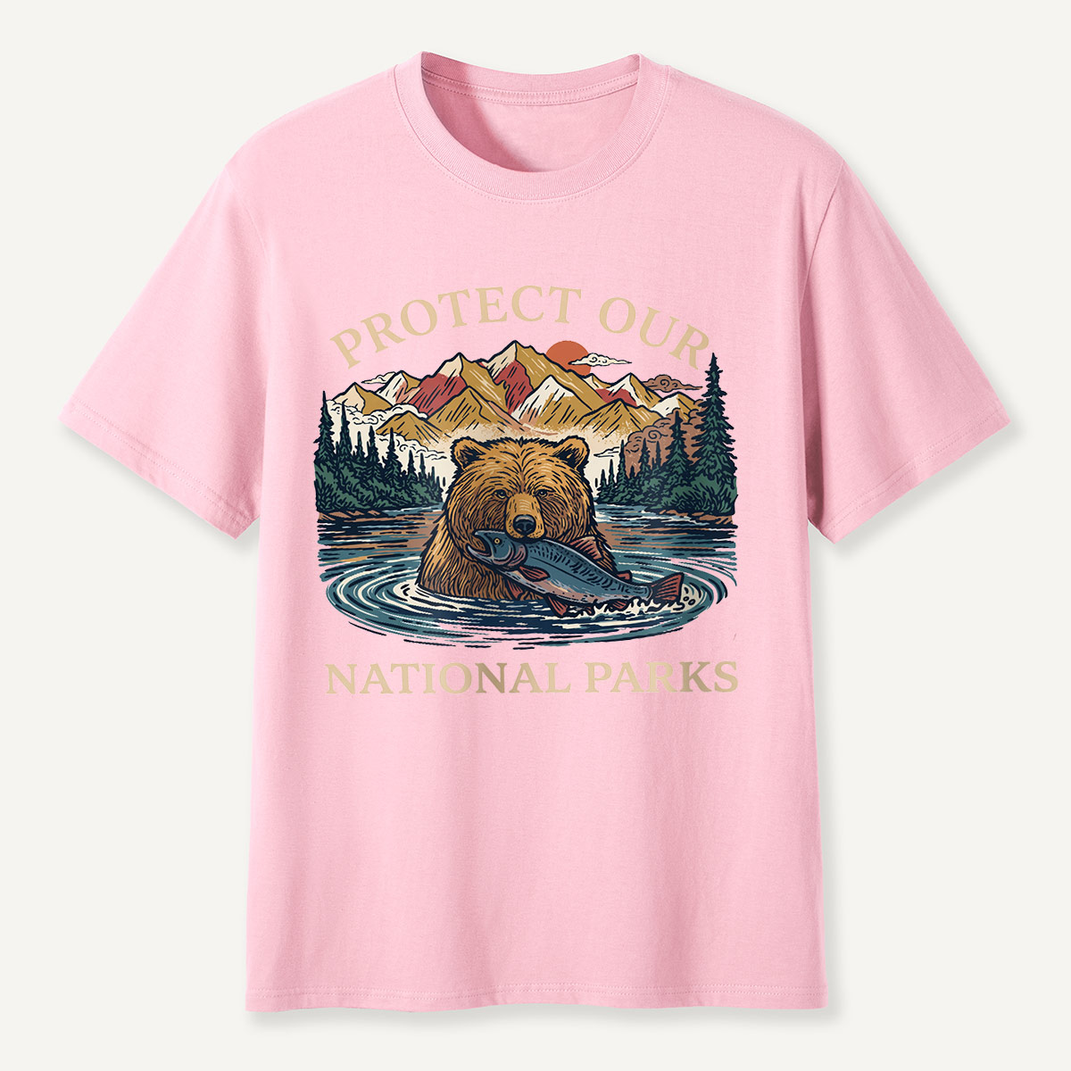 Protect Our National Parks Bear & Salmon T-Shirt