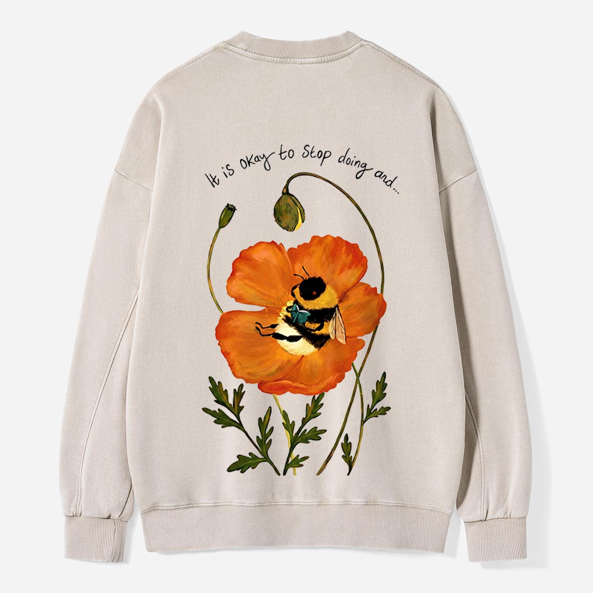 It Is Okay to Pause With a Bumblebee Washed Sweatshirts