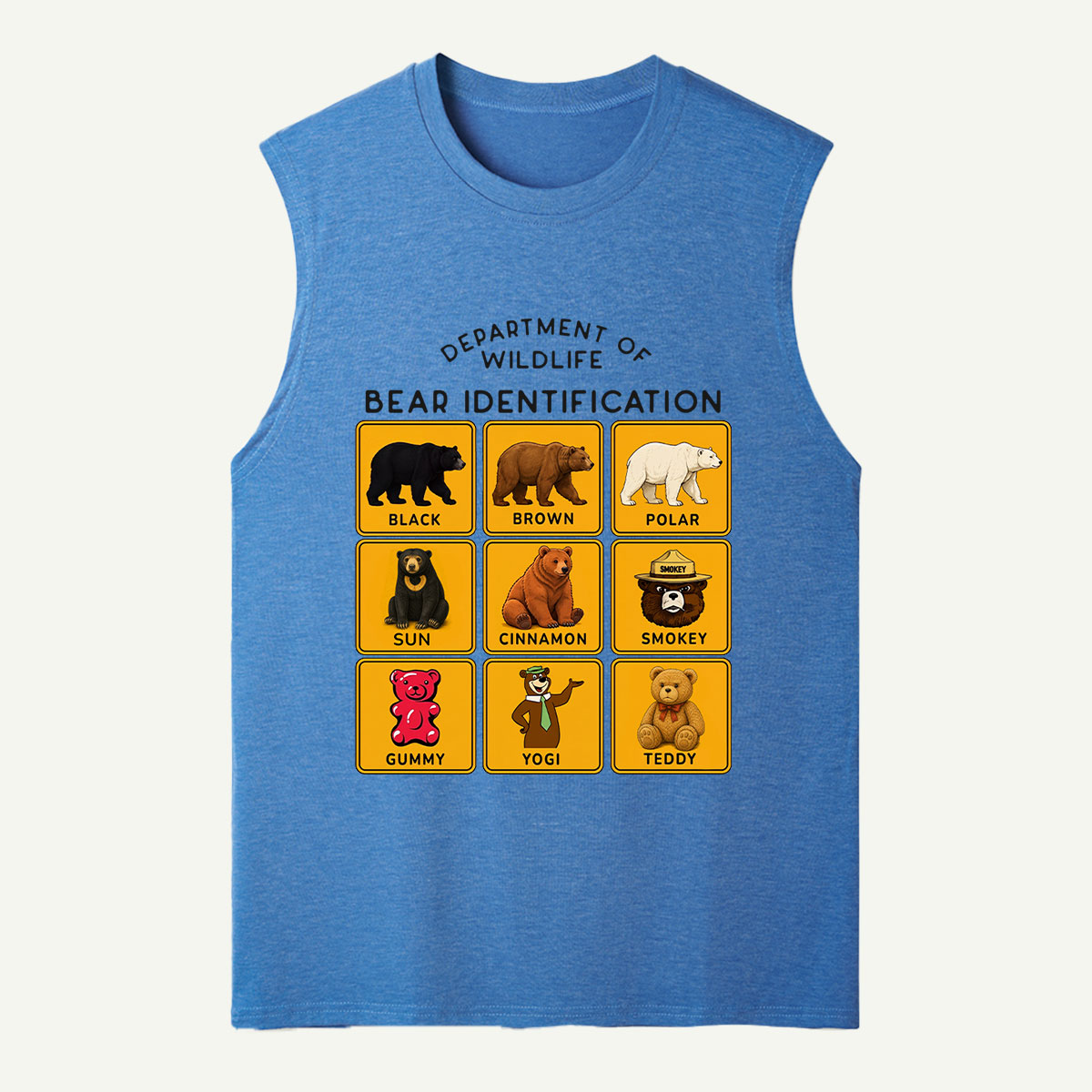 Department of Wildlife Bear Identification Gummy Bear Tank Top