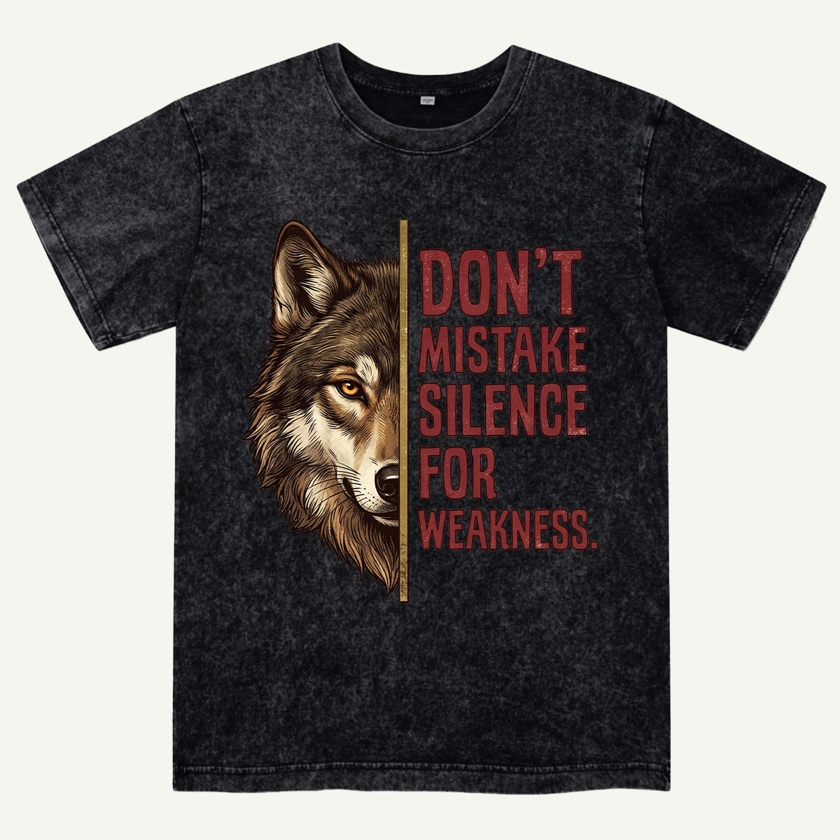 Predator Wolf Face Washed T-Shirt