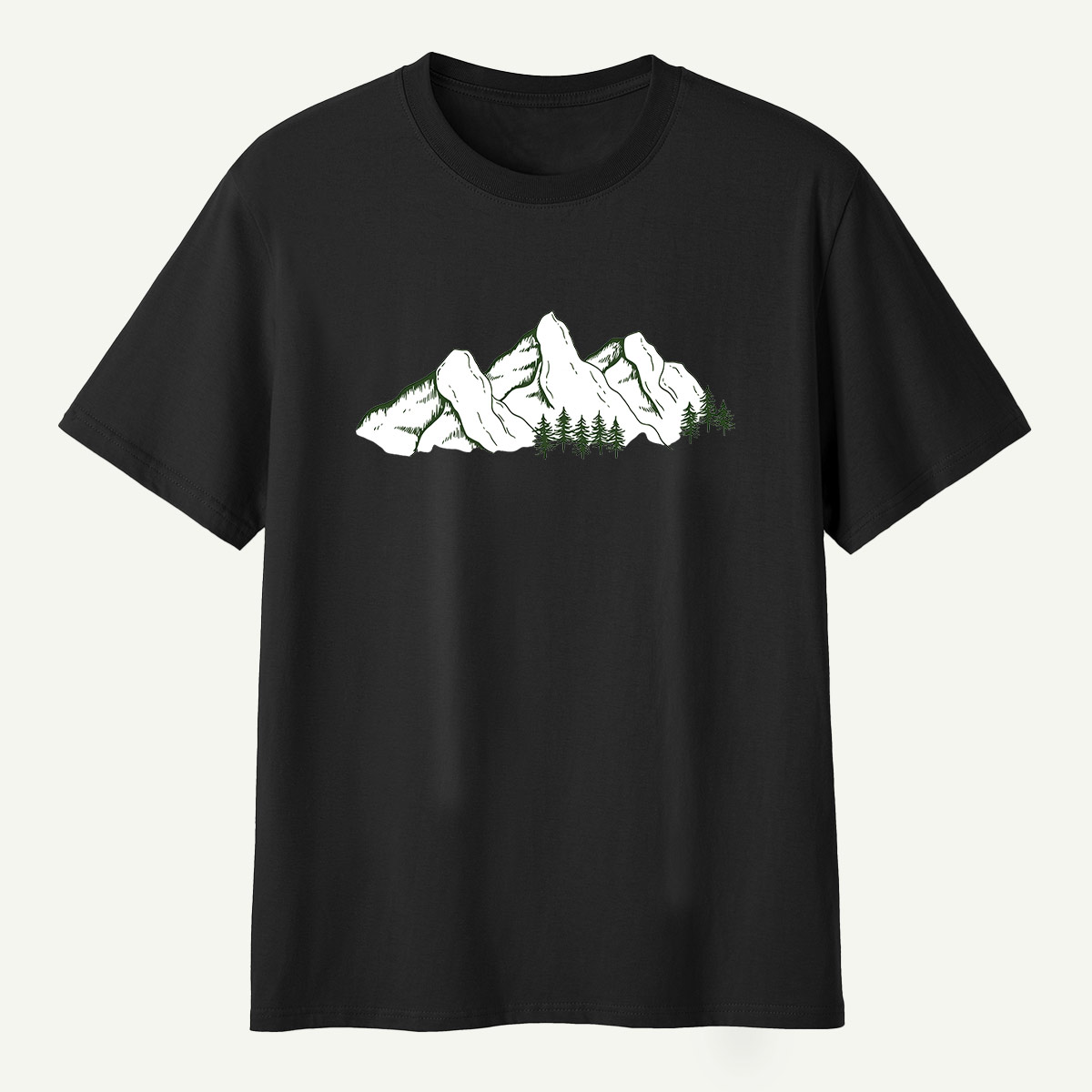 Minimal Mountain Range Line Art T-Shirt