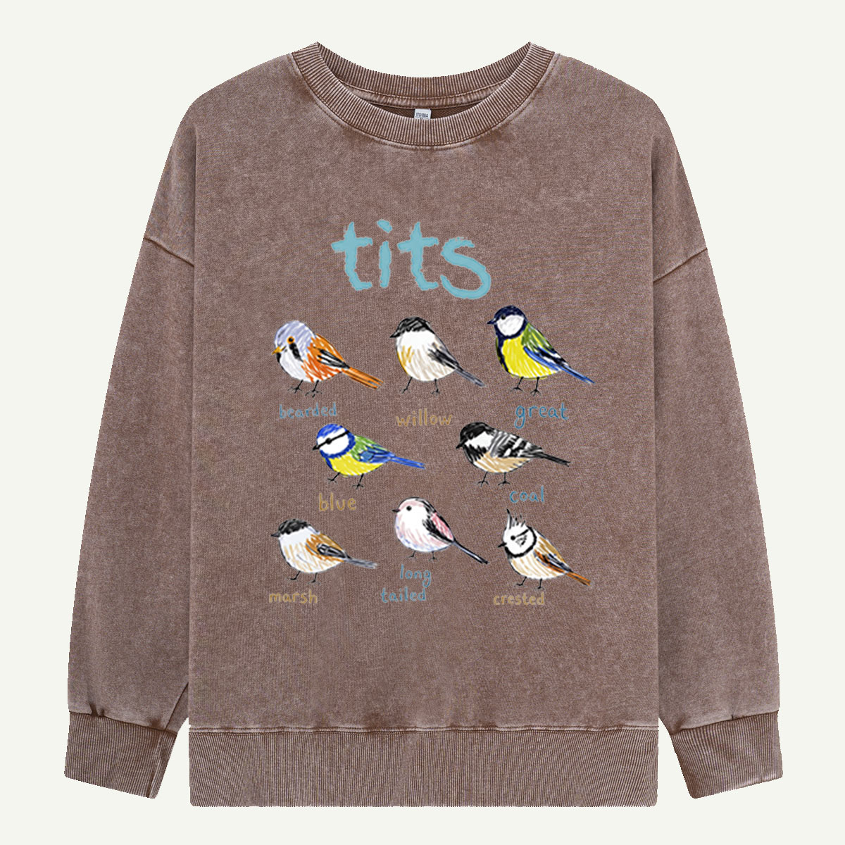 Meet the Tits Bird Guide Washed Sweatshirts
