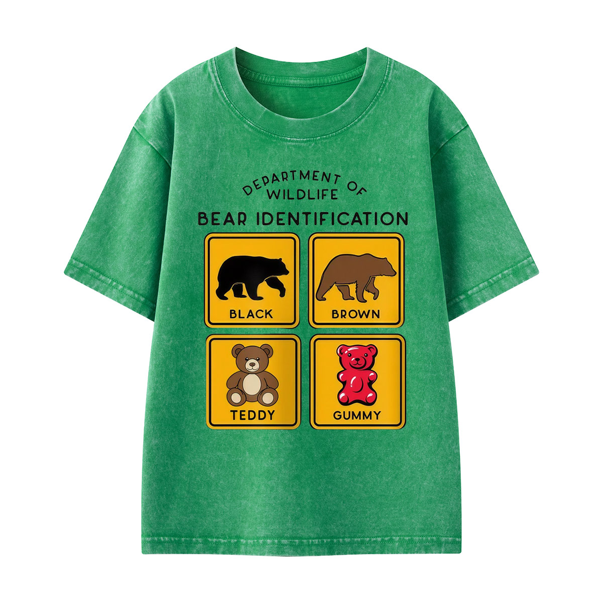 Department of Wildlife Bear Identification Kids Washed T-Shirt