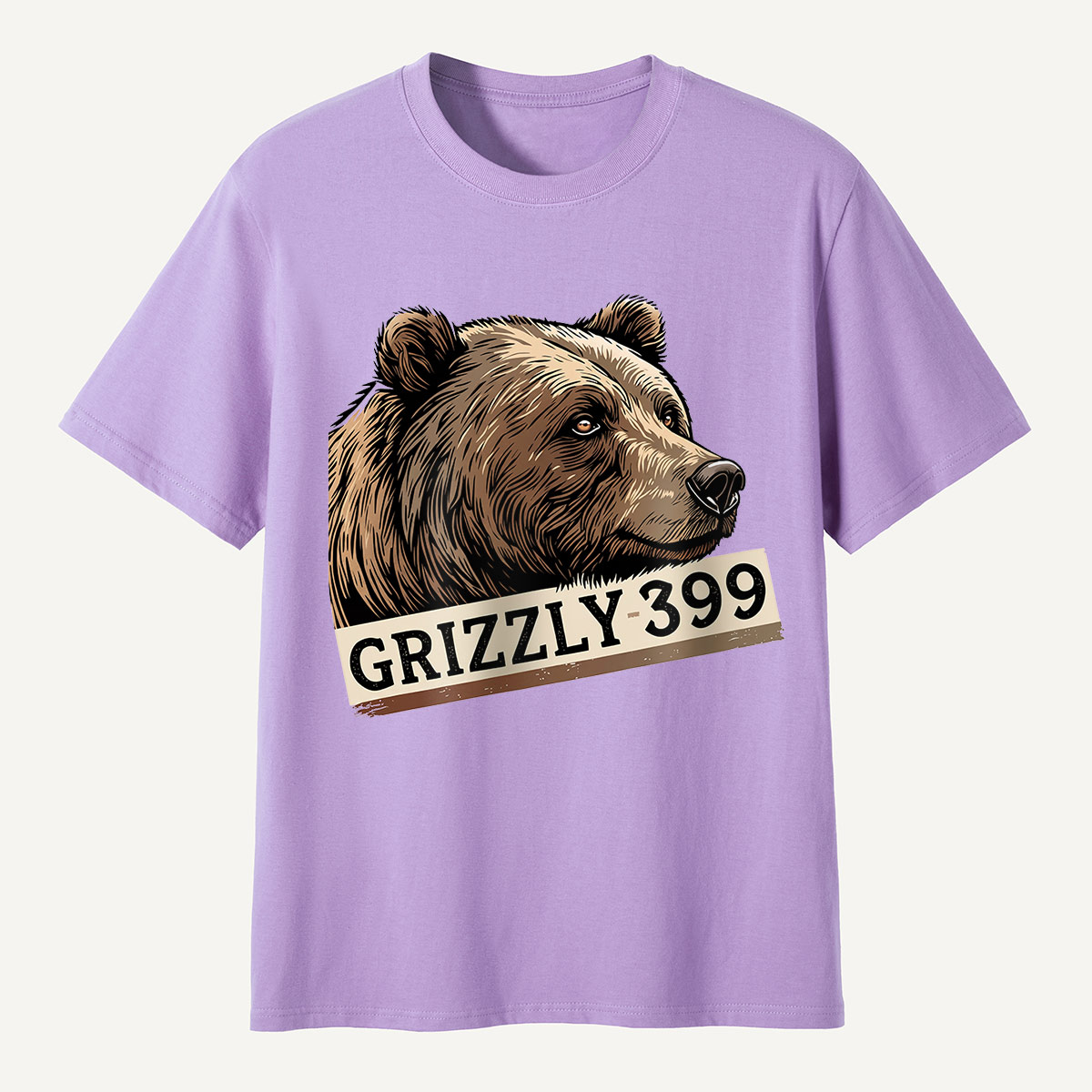 Grizzly 399 Portrait Lavender T-Shirt