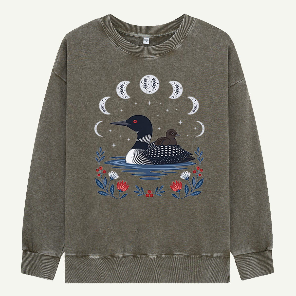 Loons Under the Moon Washed Sweatshirts